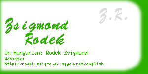 zsigmond rodek business card